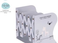 Подставка для книг MESHU, 3 отделения, раздвижная, белая