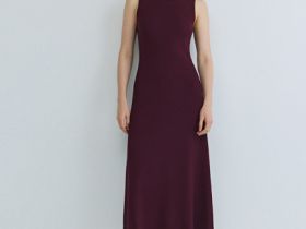 Вязаное платье с расклёшенной юбкой, Фиолетовый