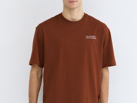 Футболка из хлопка с принтом, Оранжевый