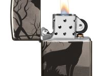 Зажигалка ZIPPO Classic с покрытием Black Ice, латунь/сталь, чёрная, глянцевая, 36х12х56 мм