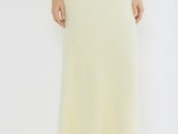 Трикотажная юбка из пушистой пряжи, Желтый