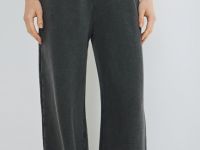 Широкие брюки с эластичным поясом, Серый