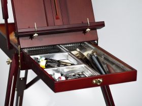 Этюдный ящик Pinax FE-3BR двусторонний, "красное дерево", большой, бук