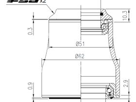 Рулевая колонка FSA NO.51 - 1"1/4 - 1.5" полуинтегрированная gnn (черный посадочный 44 и 55.95 мм / внешний 51 и 62 мм)