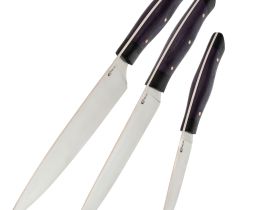 Набор кухонный "Хозяин", ст.95х18, ц.м.,рук.G10 фиолетовый