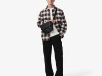 Мужская утеплённая клетчатая рубашка Lacoste в клетку