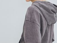 Толстовка на молнии с эффектом стирки, Серый