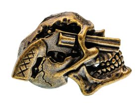 Бусина темлячная "Череп с пистолетом", латунь