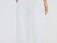Вязаные широкие брюки, Белый