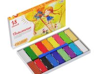 Набор пластилина Гамма "Оранжевое солнце" 18 цветов (6 классич., 6 флуор., 6 перл.), 216г, со стеком