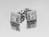 Пусеты из белого золота с бриллиантами э4001пс07175400