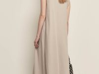 Платье миди льняное с округлым вырезом