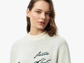 Женский свитер Lacoste с принтом свободного кроя