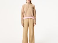 Женский короткий свитер Lacoste на молнии с длинным рукавом