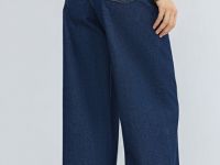 Ультраширокие джинсы Wide leg с высокой посадкой, Синий