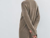 Вязаное платье из пряжи с шерстью, Коричневый