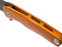 Нож складной LionSteel ROK A OB, сталь Black (Mil Spec) Finish Bhler M390, рукоять алюминий, оранжевый