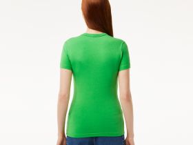 Женская хлопковая футболка Lacoste свободного кроя