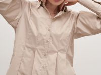 Рубашка из хлопка со складками