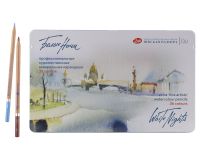 Набор карандашей акварельные "Белые ночи", 36 цветов, в жестяном пенале