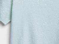 Джемпер с пайетками и коротким рукавом, Зеленый