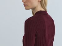 Кардиган в рубчик с шерстью, Фиолетовый