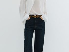 Широкие джинсы Wide leg с высокой посадкой, Синий