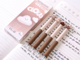 Набор ручек гелевых, автоматические Languo, 0,5 мм, 4 шт, чернила черные 2