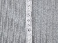Серый кардиган в рубчик с отделкой кружевом Глория Джинс