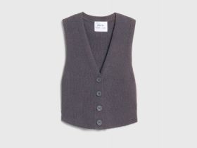 Вязаный жилет для девочек, Серый