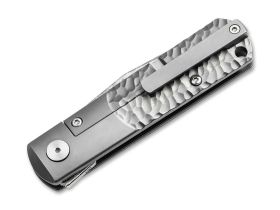 Складной нож Boker BRLW Meteorite Damast Platinum Edition, сталь Damascus, рукоять титан