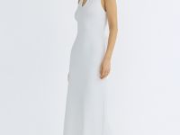 Вязаное платье с воротником-поло, Бежевый