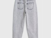 Прямые джинсы с высокой посадкой, Серый