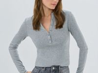 Джемпер поло из пряжи с модалом, Серый