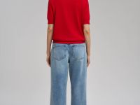 Легкий джемпер прямого кроя с коротким рукавом