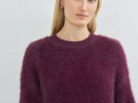 Джемпер из пушистой пряжи, Фиолетовый
