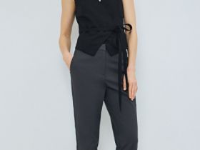 Укороченные брюки из хлопка, Серый