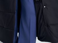 Стеганое утепленное пальто с поясом