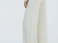 Широкие брюки со льном, Бежевый