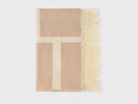 Шарф с принтом, Бежевый