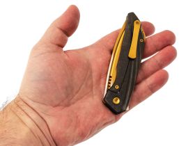 Складной нож TuoTown RT-Stinger Gold PVD, сталь T14N, рукоять Black Crystal Ti