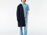 Мужская Футболка Lacoste Caviar Piqu? с контрастным вырезом