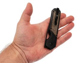 Складной нож Kizer Militaw black сталь Nitro-V, рукоять Black G10/Brown Micarta