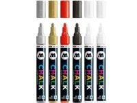 Маркер меловой Molotow "CHALK" 4 мм металлик Серебро