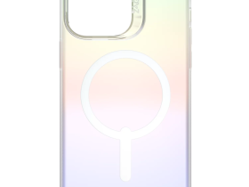 Чехол-накладка Zagg Iridescent Anti-microbial Magsafe для iPhone 14 Plus пластиковый (фиолетово-желтый градиент)