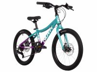 Детский велосипед Novatrack Katrina 20 Disc, год 2025, цвет Зеленый-Фиолетовый