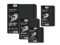 Скетчбук Гамма "Студия" 90*140 мм 80 л 140 г, черный, твердая обложка, на резинке, черная