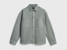 Куртка-рубашка из твила с карманами, Зеленый