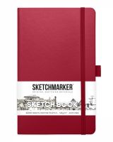 Блокнот для зарисовок Sketchmarker 13х21 см 80 л 140 г, твердая обложка Фуксия