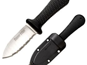 Нож с фиксированным клинком Cold Steel Super Edge, сталь AUS-8A, рукоять Kray-Ex, черный